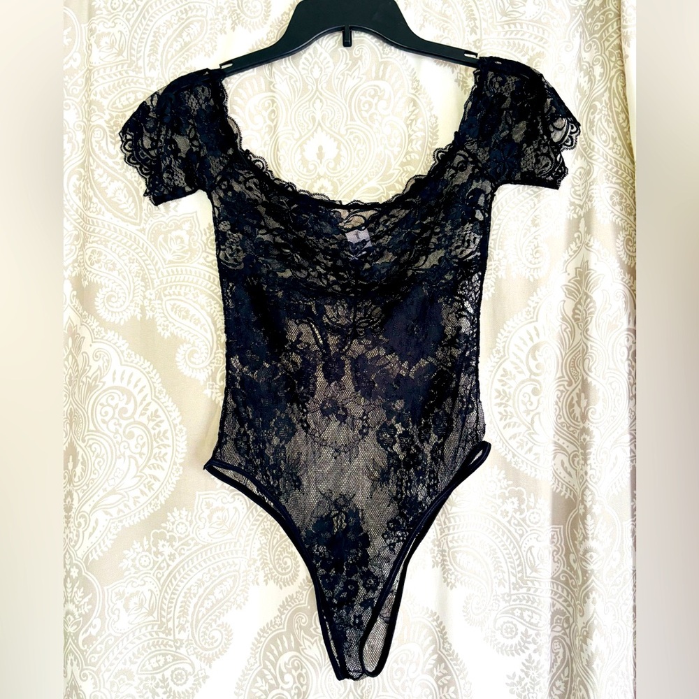Lace off-shoulder bodysuit